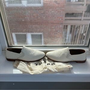 Trask Cream leather Slip-On loafers